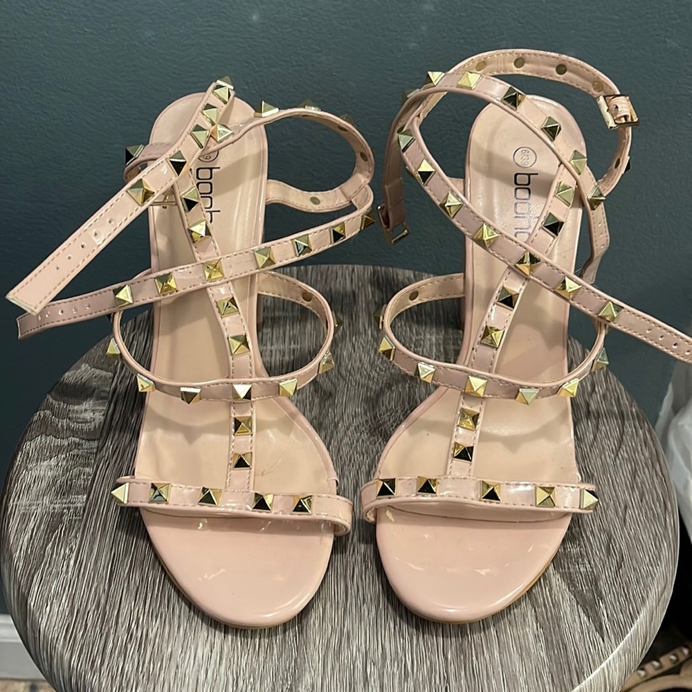 Studded heel sandals